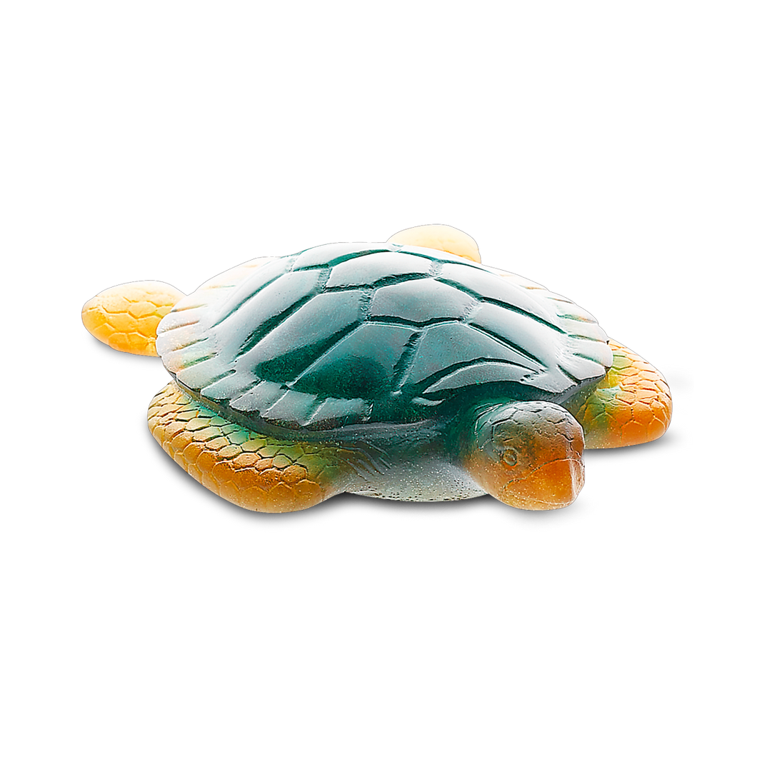 Sea Turtle in Green & Amber