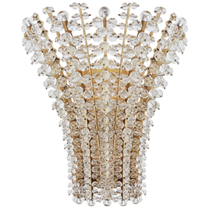 Serafina Medium Sconce in Hand-Rubbed Antique Brass with Crystal