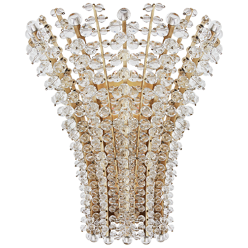 Serafina Medium Sconce in Hand-Rubbed Antique Brass with Crystal
