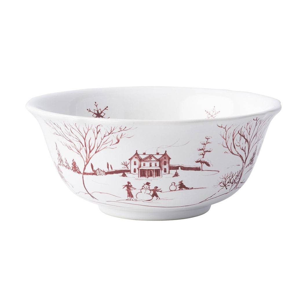 Country Estate Winter Frolic Ruby Cereal/Ice Cream Bowl - By Juliska