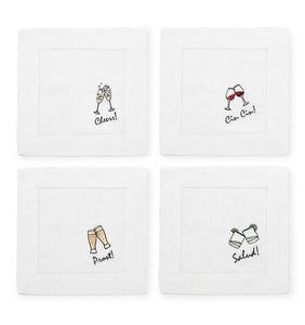 S/4 Cocktail Napkin 6X6 - Cheers Collection - By Sferra
