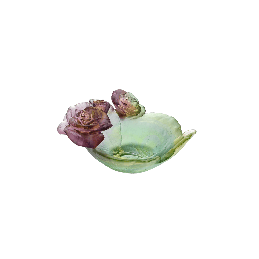 Small Rose Passion Bowl in Green & Pink