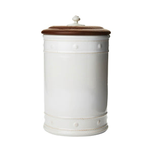 Berry & Thread Whitewash 13" Canister with Wooden Lid - By Juliska