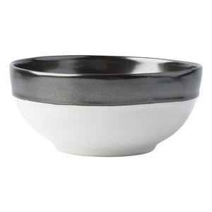 Emerson White/Pewter Cereal/Ice Cream Bowl - By Juliska