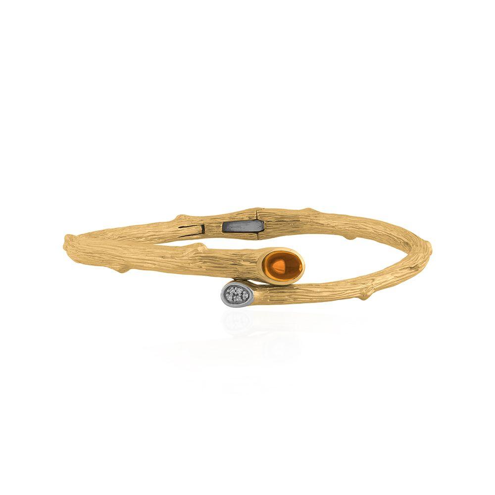 Enchanted Forest Bangle with Citrine & Diamonds