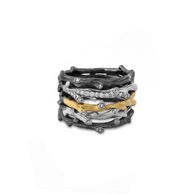 Enchanted Forest Multi Row Ring with Diamonds