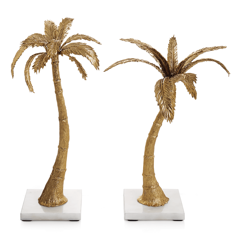 Palm Candleholders Mixed Pair - By Michael Aram