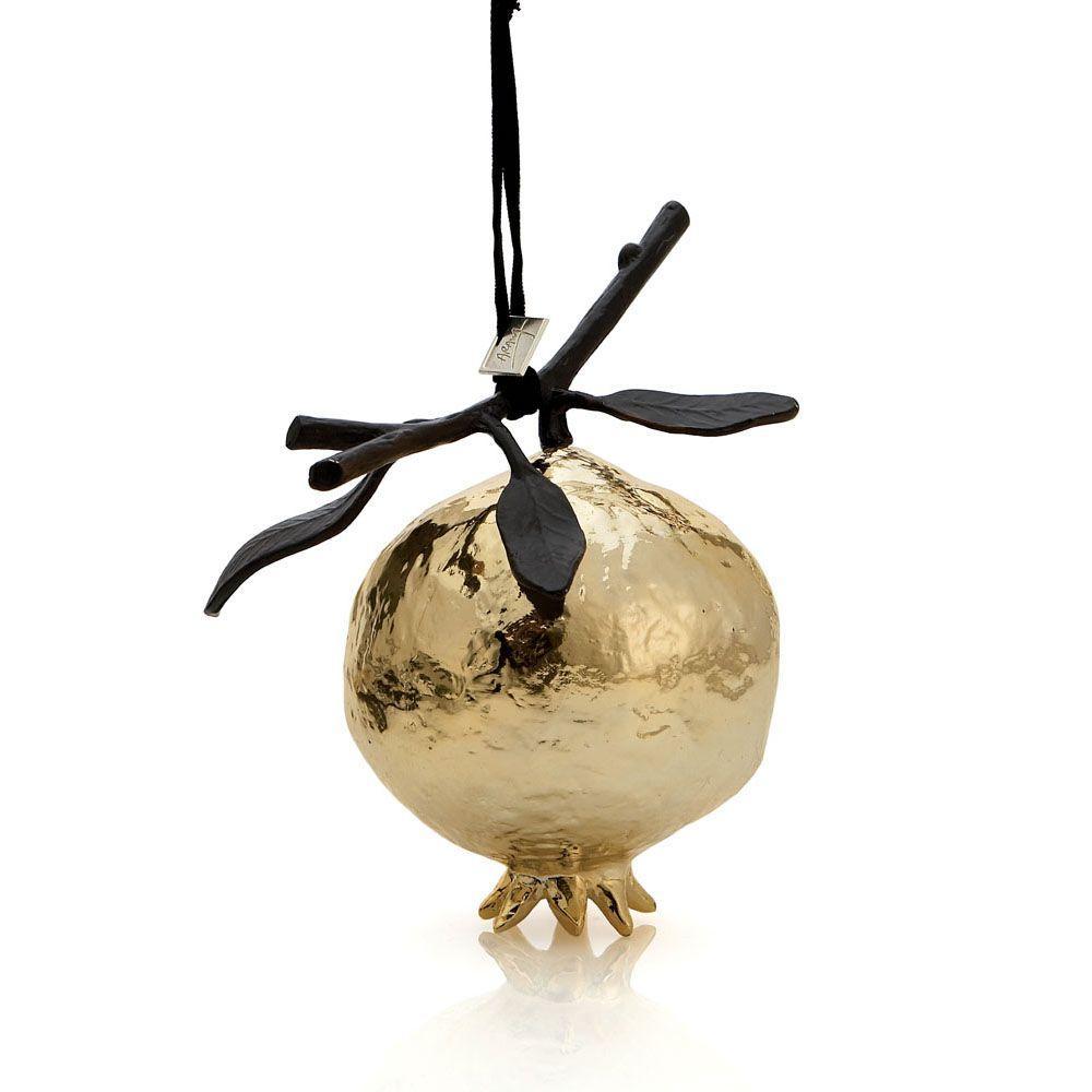 Pomegranate Ornament Gold - By Michael Aram