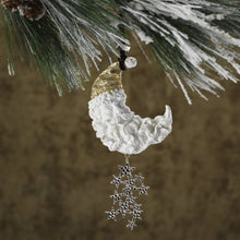 Load image into Gallery viewer, Santa Moon Ornament Wht/Gld - By Michael Aram

