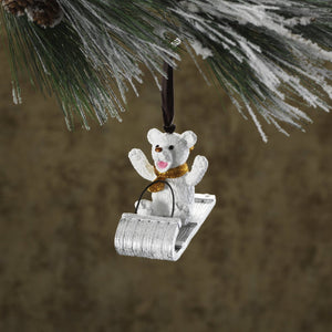 Sledding Teddy Ornament - By Michael Aram
