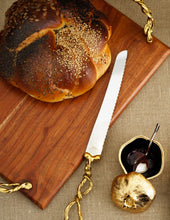 Load image into Gallery viewer, Wisteria Gold Bread Knife - By Michael Aram
