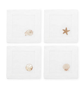 S/4 Cocktail Napkin 6X6 - Beachcomber  Collection - By Sferra