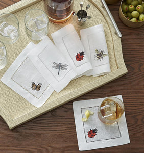 S/4 Cocktail Napkin 6X6 - Insetti Collection - By Sferra