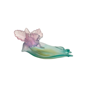 Orchid Decorative Tray in Green & Pink